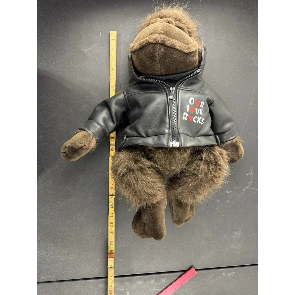 Dan Dee Collectors‎ Choice Gorilla Plush Our Love Rocks Faux Leather Jacket EUC